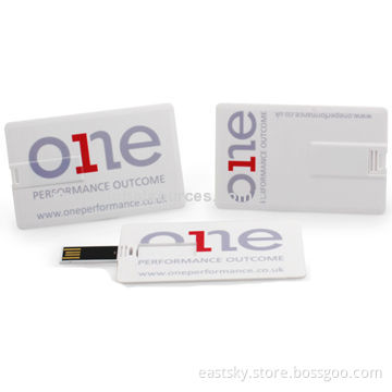Name Card Style USB Flash Drive with 64MB to 32GB Capacities and Full-color Printing